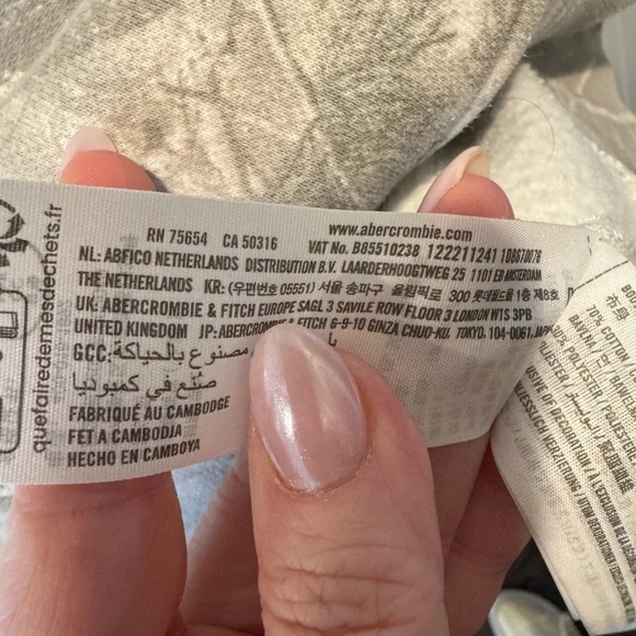 Mens Abercrombie & Fitch Soft Essentials Grey White Camo Hoodie Size L - Picture 3 of 13